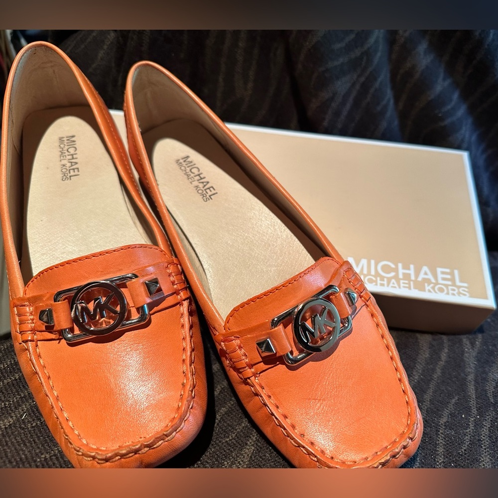 Michael Kors Orange Leather Mocassins